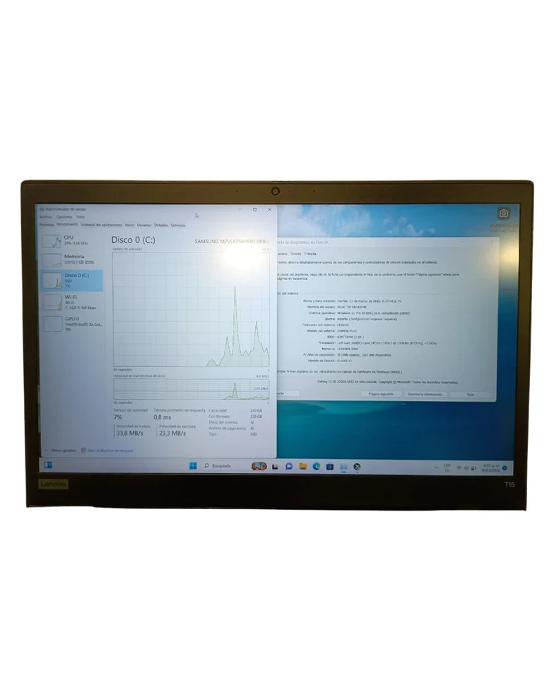pcypartes | Venta de computadores de segunda bogotá y computadores usados |LENOVO THINKPAD T15 I5-1145G7 256 M.2 16GB
