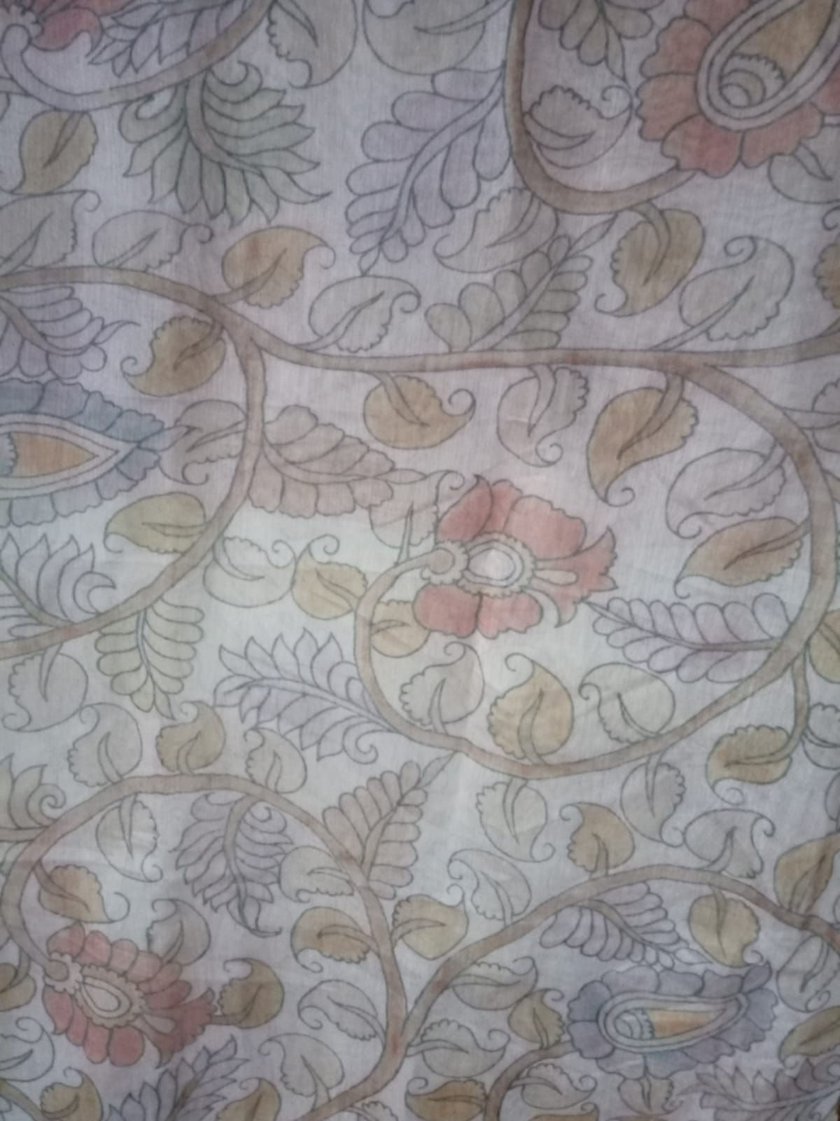 Silk kalamkari print fabric 