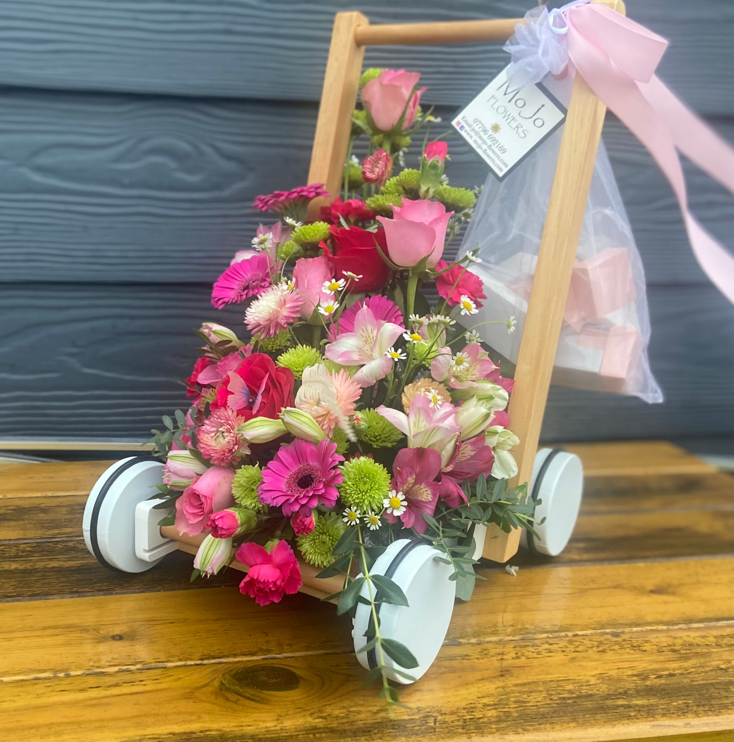 Fresh Flower Baby Retro Walker with blocks