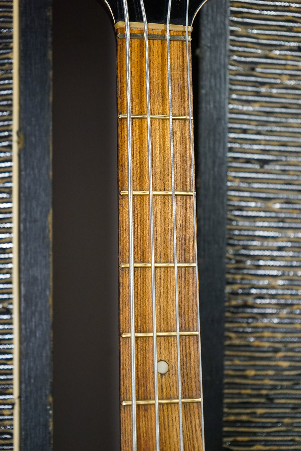 Thumbnail: 1960s Huttl Germany Model 802 Beat Bass Hollow Body Violin Bass - Sunburst