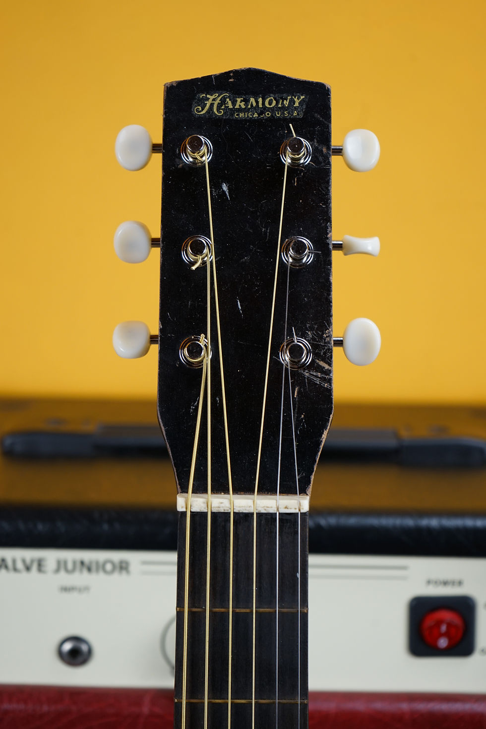 Thumbnail: 1940s Harmony USA V Neck Parlour Model Sunburst