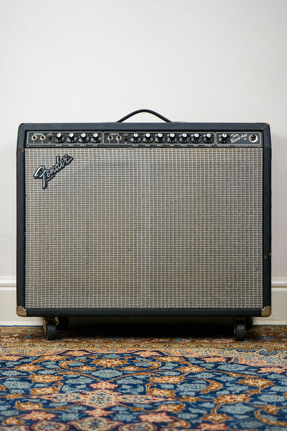 80s Fender USA Blackface Twin Reverb Amp (Rivera Era) - Black Vintage ...