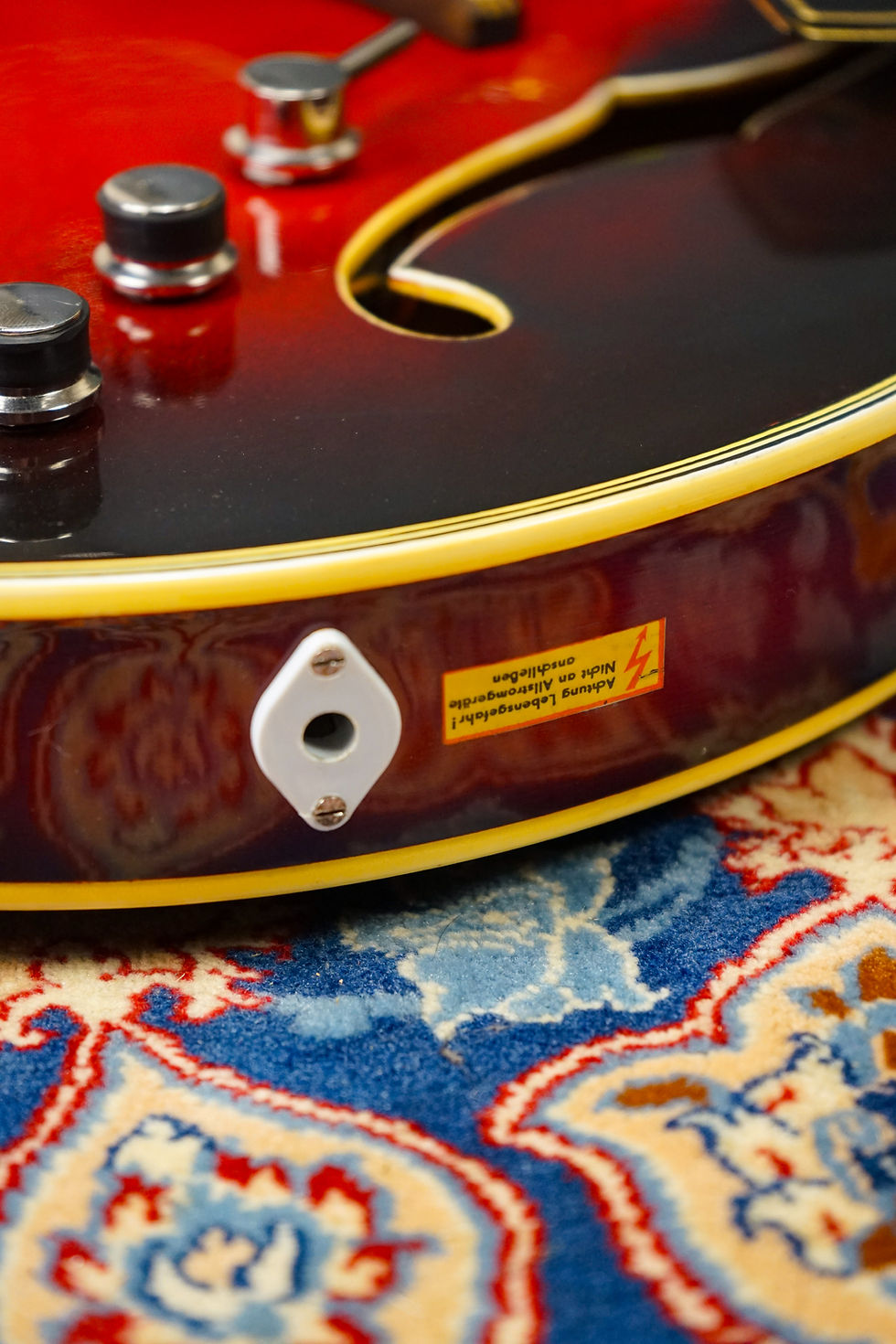 Thumbnail: 1960s Musima Germany Model 1655 Thinline Electric Guitar Sunburst w/ Hiscox Case