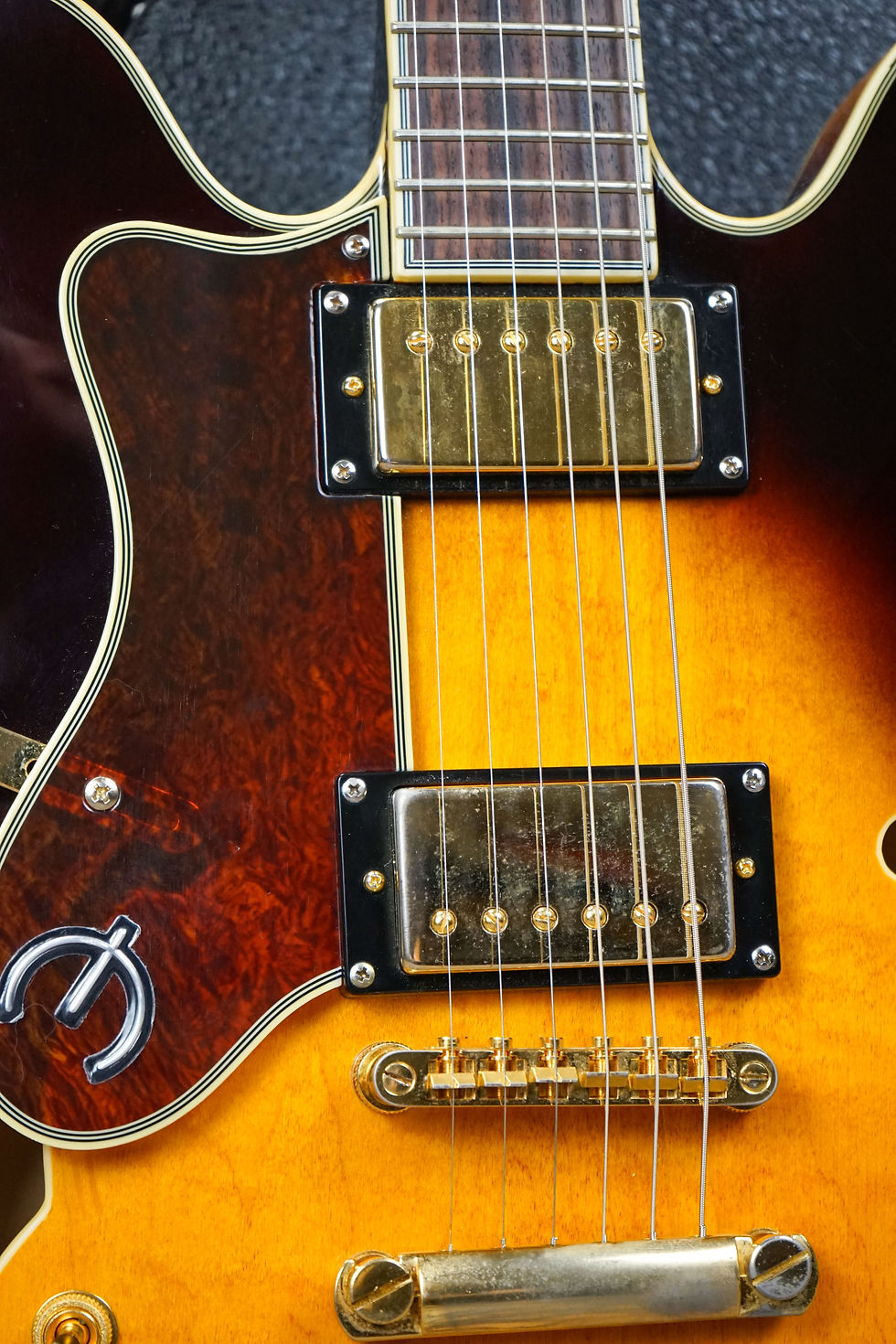 Thumbnail: 2003 Epiphone Korea Left Handed Sheraton II Sunburst w/ Original Hard Case