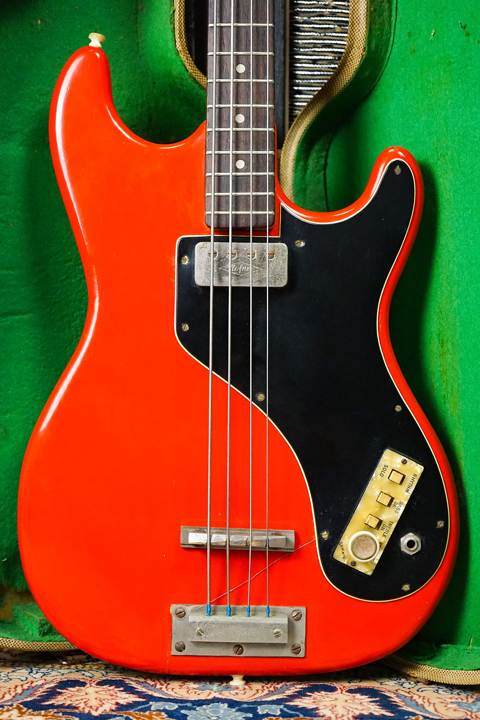 Thumbnail: 1963 Hofner 182 E1 Professional Solid Bass Red w/ Original Selmer Tweed Case