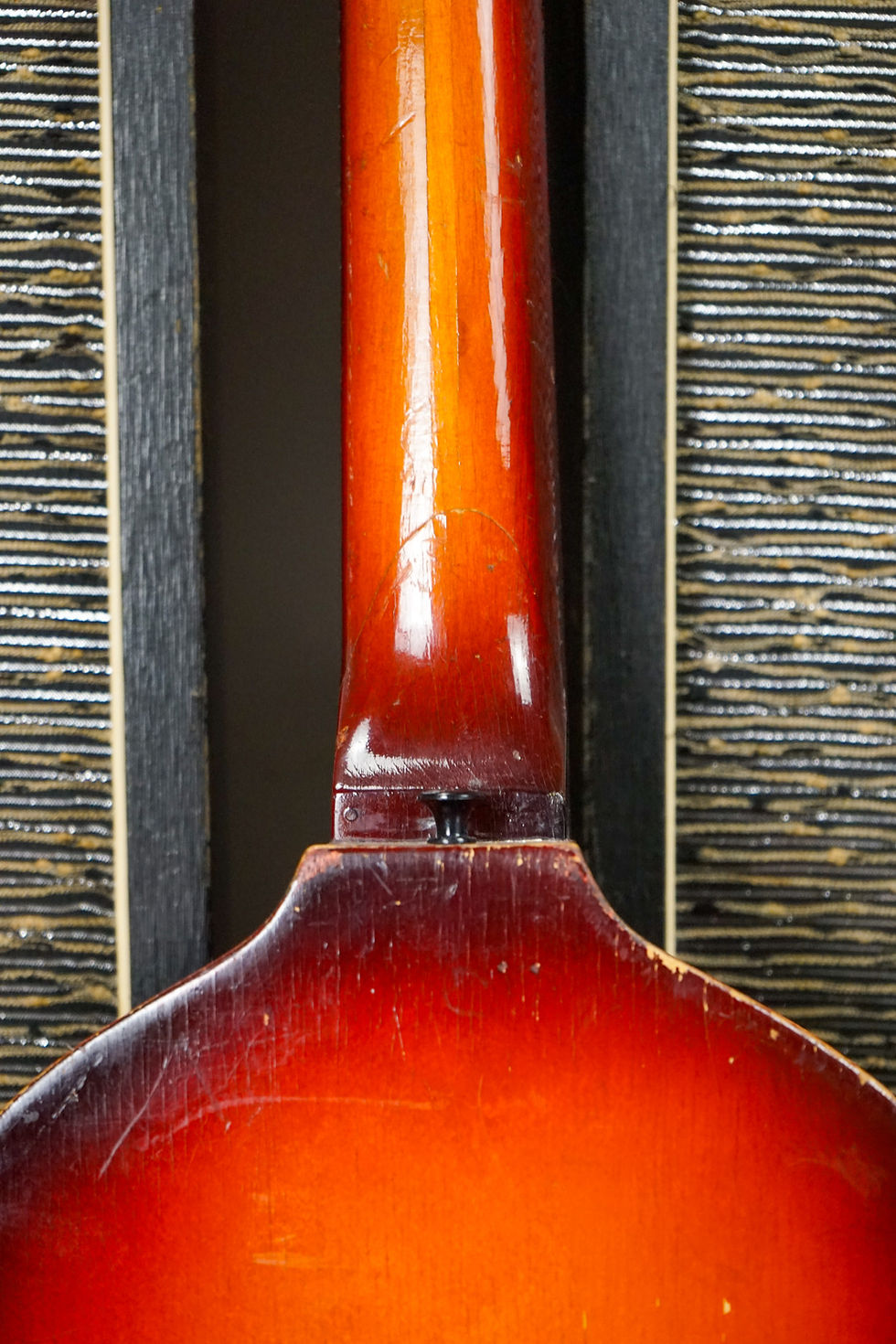 Thumbnail: 1960s Huttl Germany Model 802 Beat Bass Hollow Body Violin Bass - Sunburst