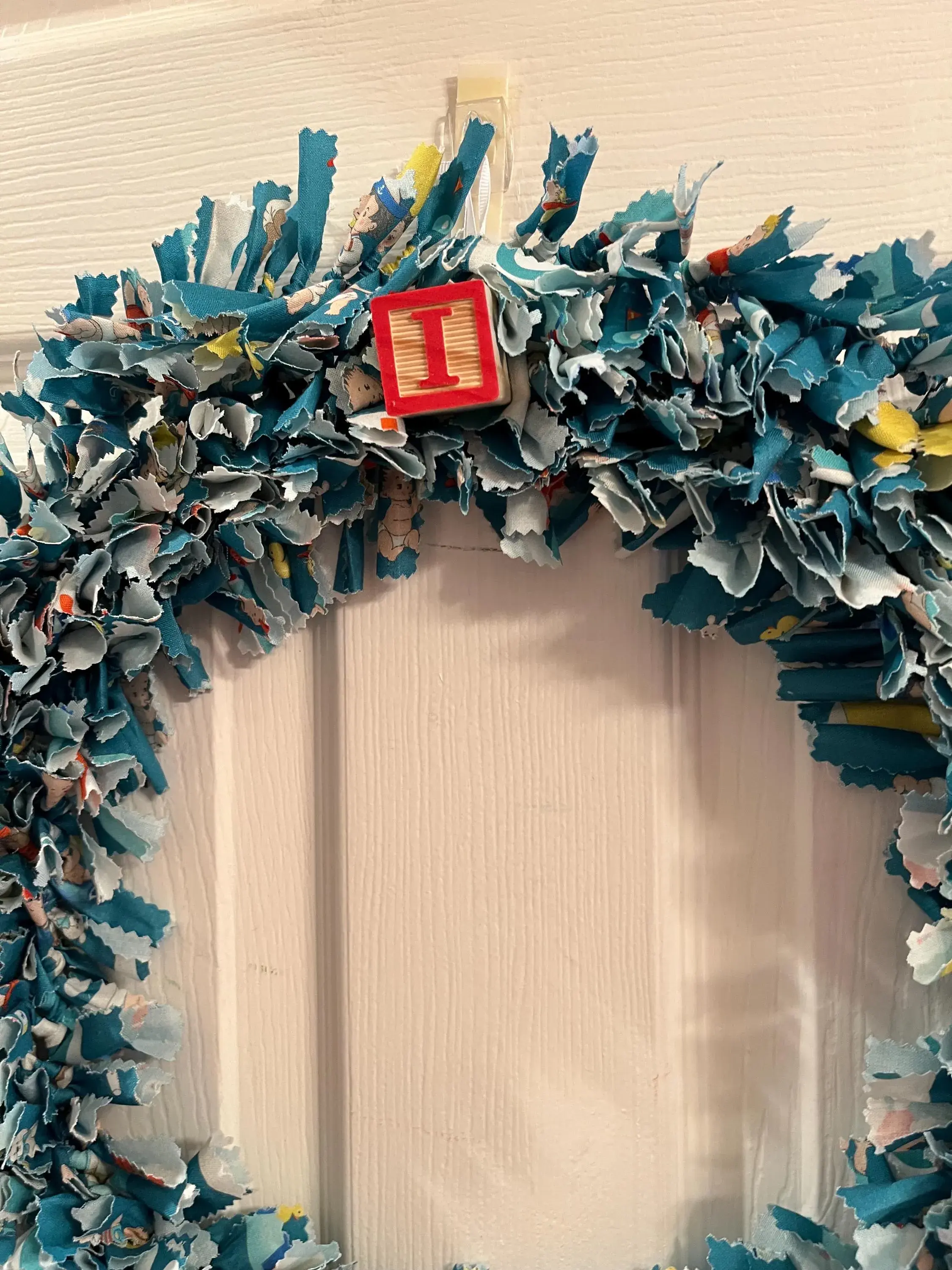 Wood Letters  14" Rag Wreath