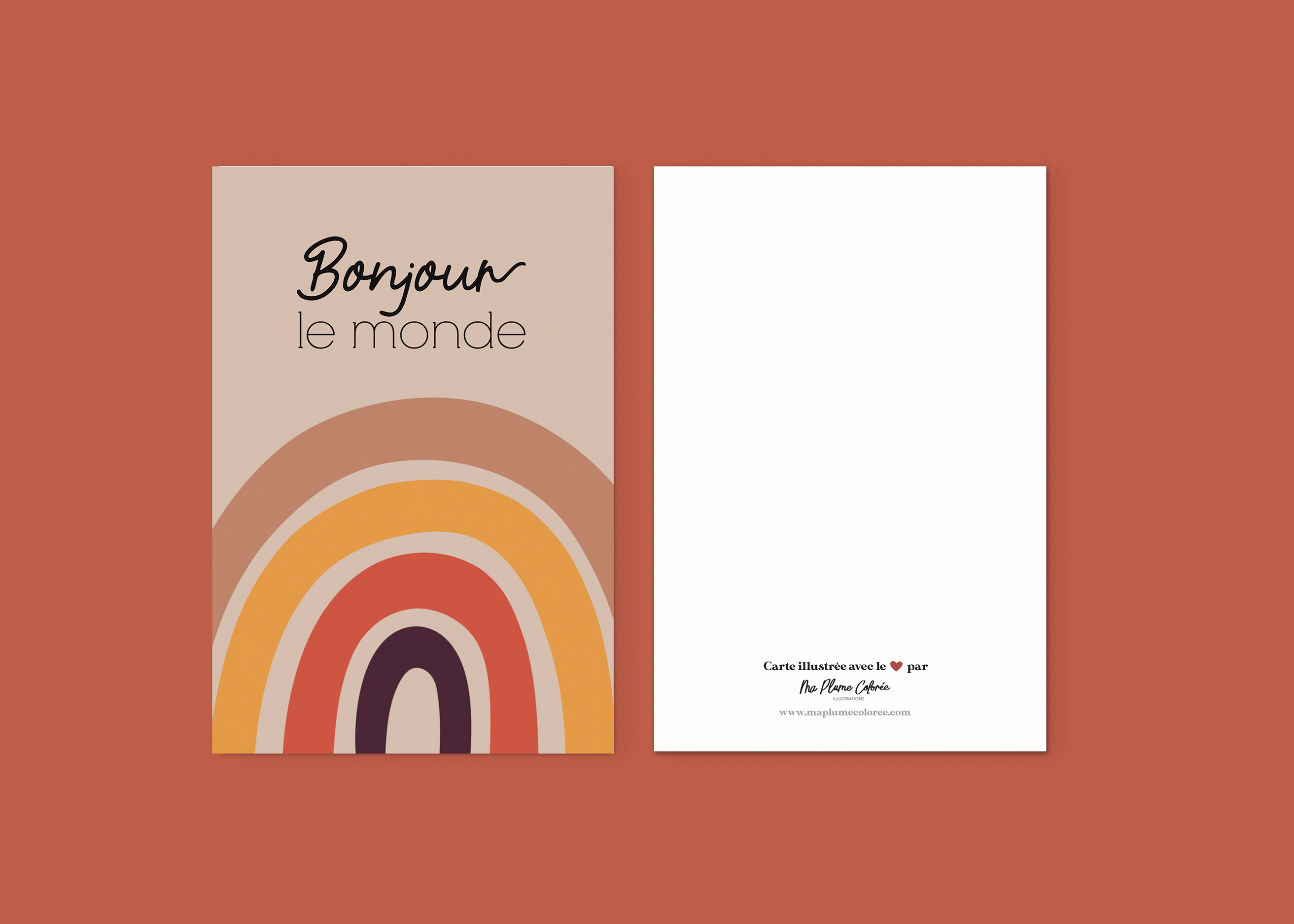 Carte de voeux de naissance - Bonjour le monde