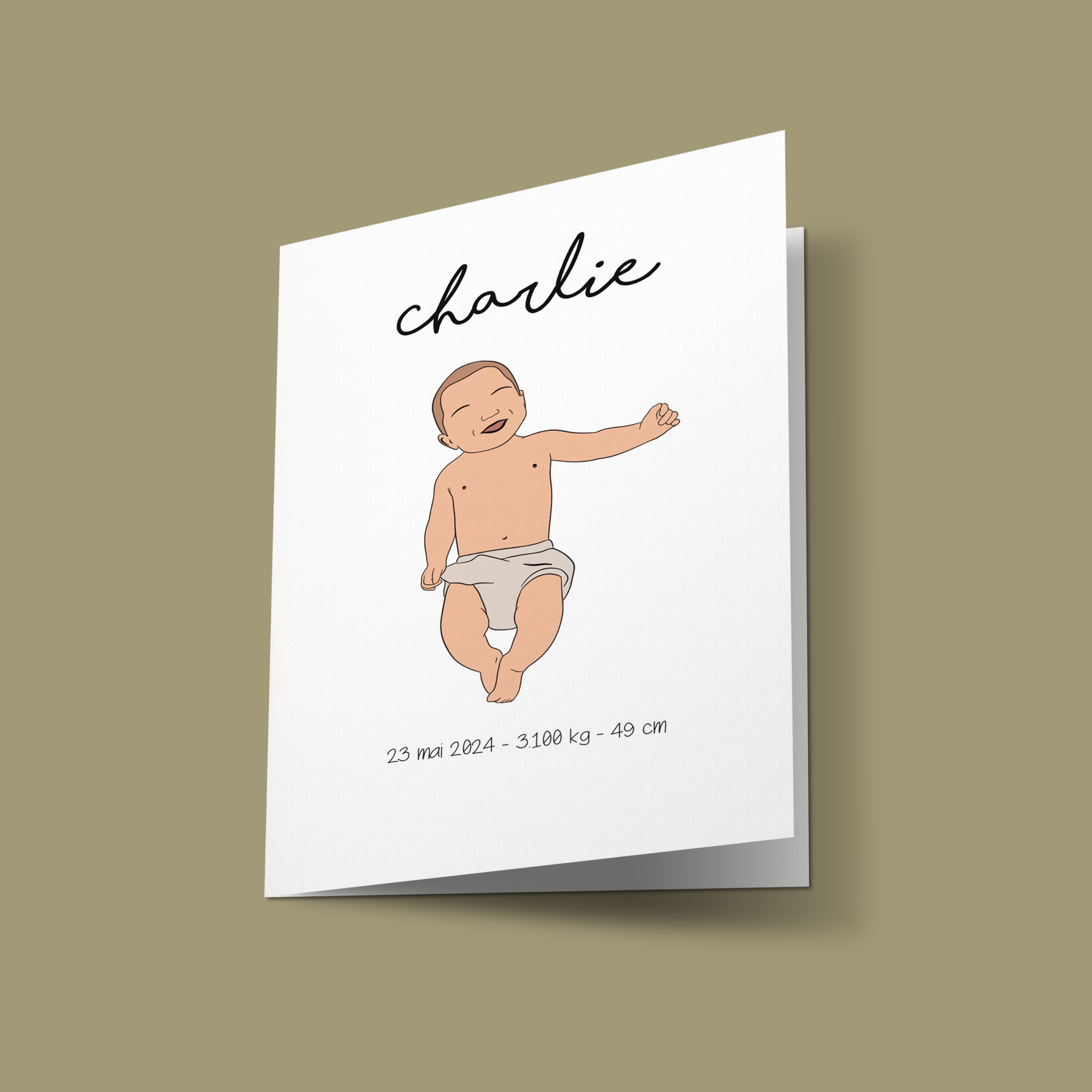 Faire part de naissance personnalisé - Modèle "Charlie"
