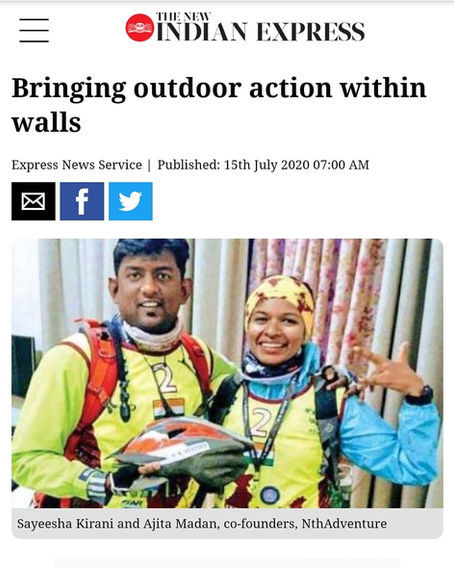NthAdventure featured in New Indian Express