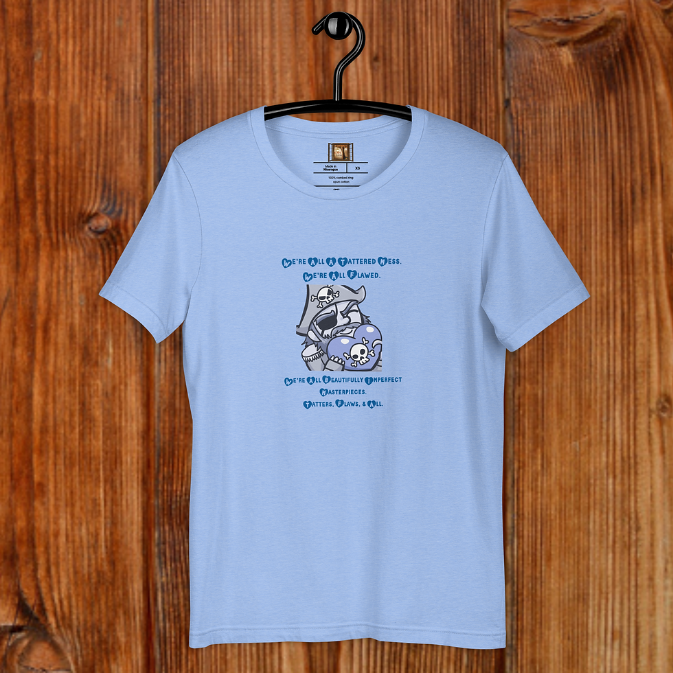 Thumbnail: Gray Ahoy Adult Unisex Tattered T-shirt