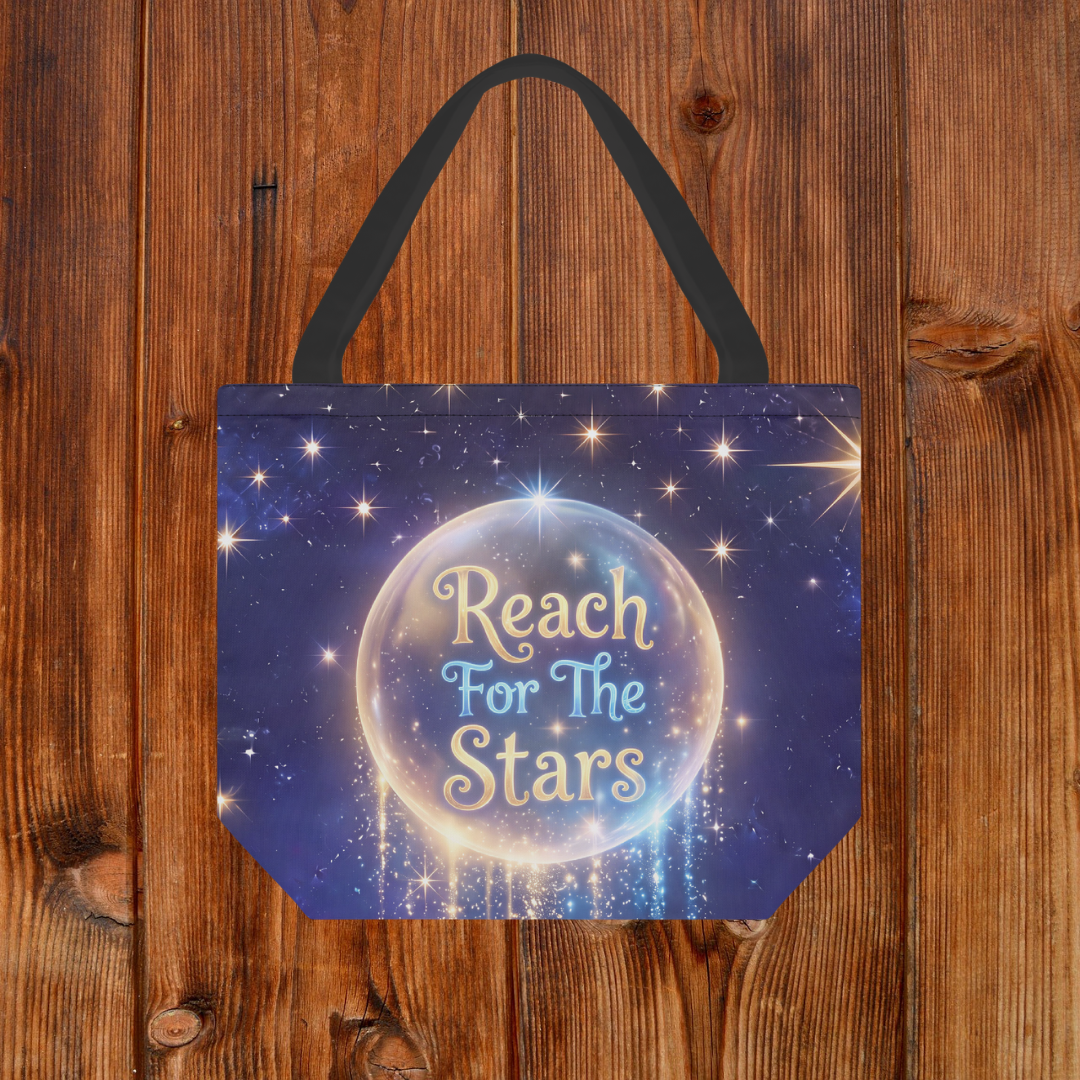 Reach For The Stars Starry Sky Large Canvas Tote