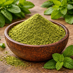 Mint powder made from dried mint leaves, bulk vegetable powder supplier worldwide