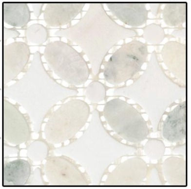 Flower Collection Ming green(oval)+Thassos White(dots)+Tha