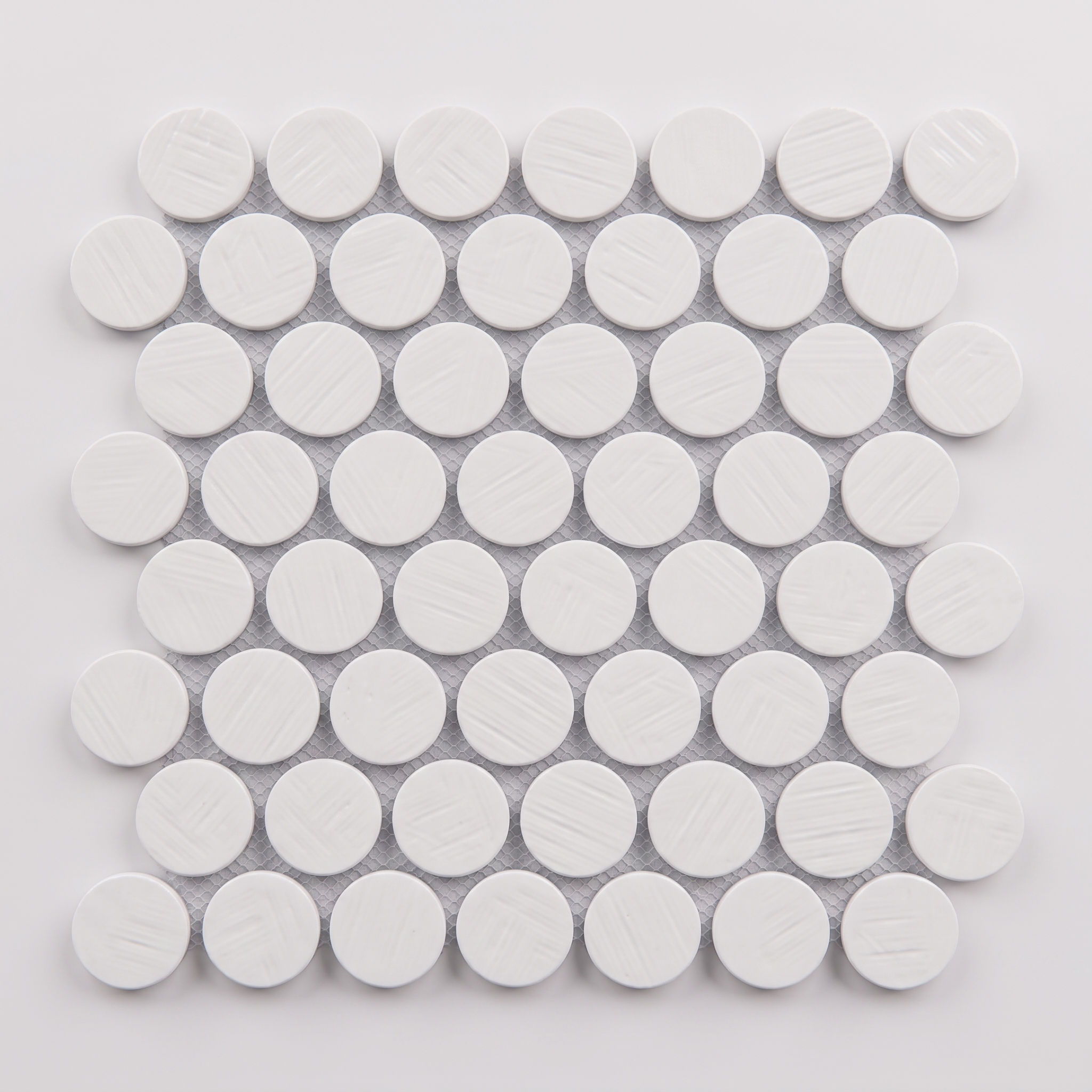 PENNY ROUND RECYCLED GLASS MOSAIC TILE