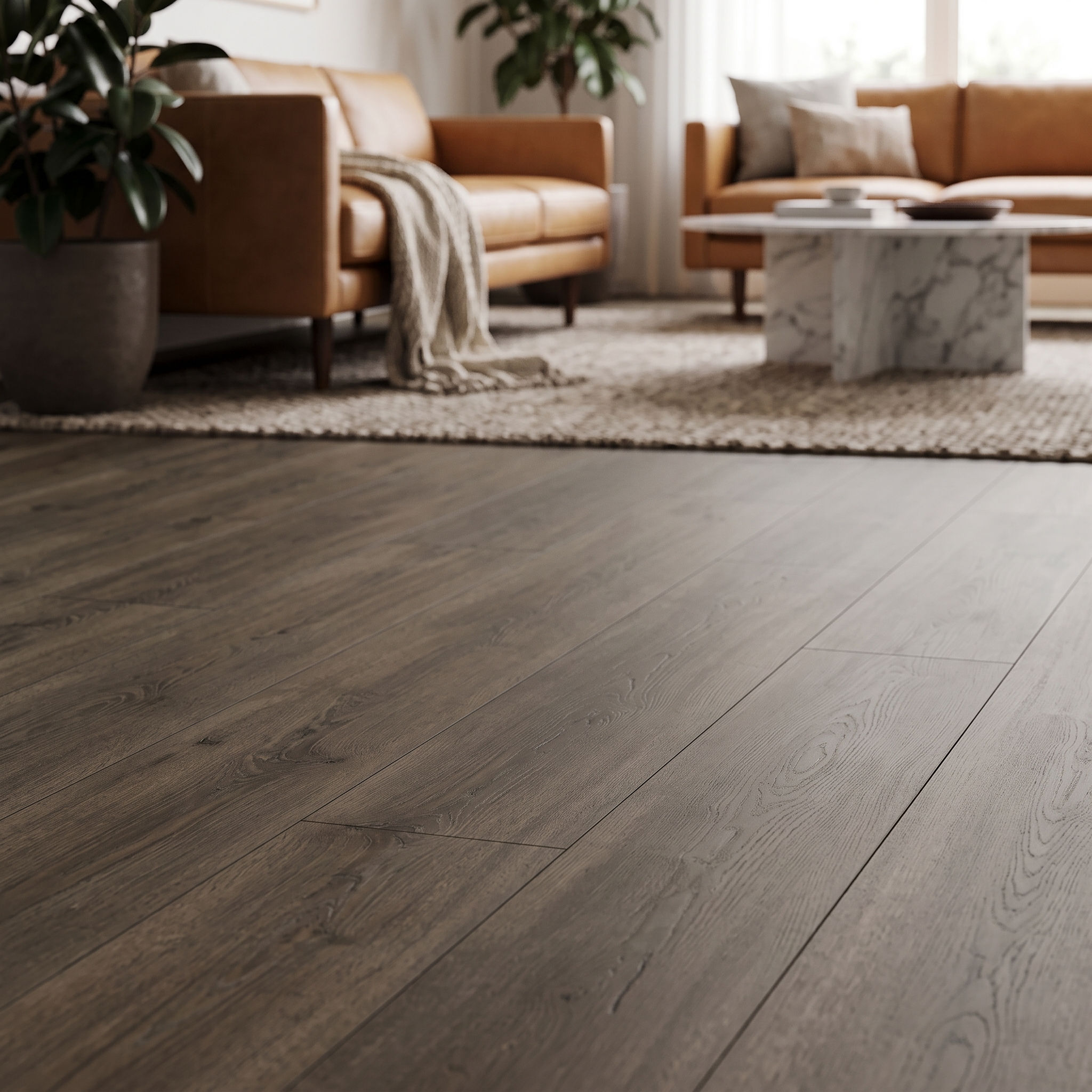 DARK GREY OAK WOOD-LOOK VINYL PLANK