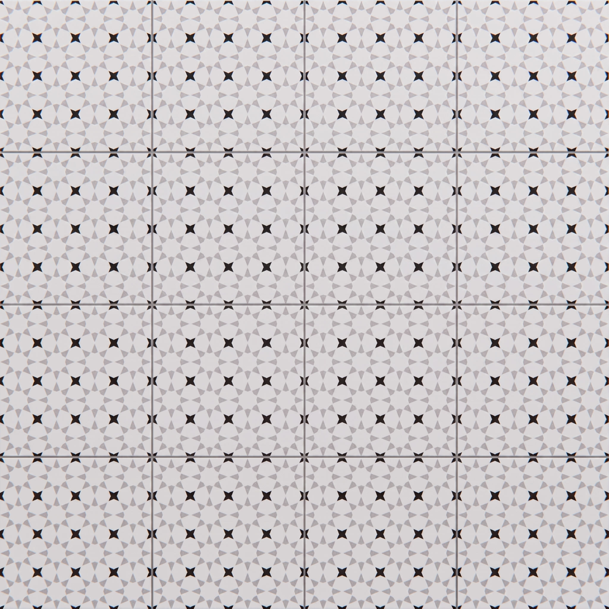 STAR GEOMETRIC MESH PATTERNED PORCELAIN TILE