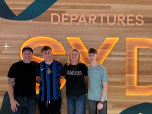 A family departing Sydney airport