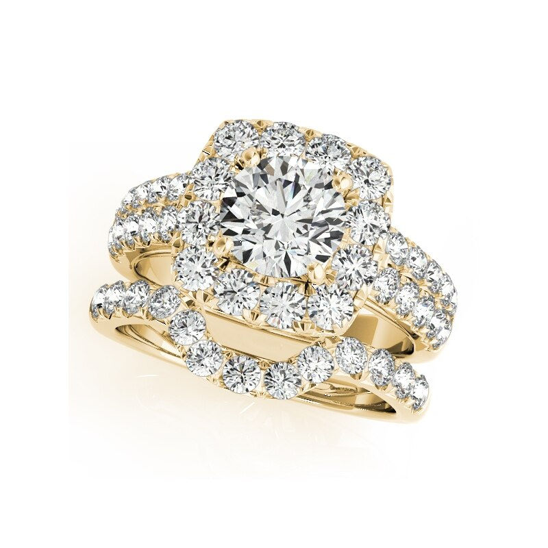 Thumbnail: LESF 925 Sterling Silver Engagement Ring Sets 1 Carat Sona Round Cut Women Wedd