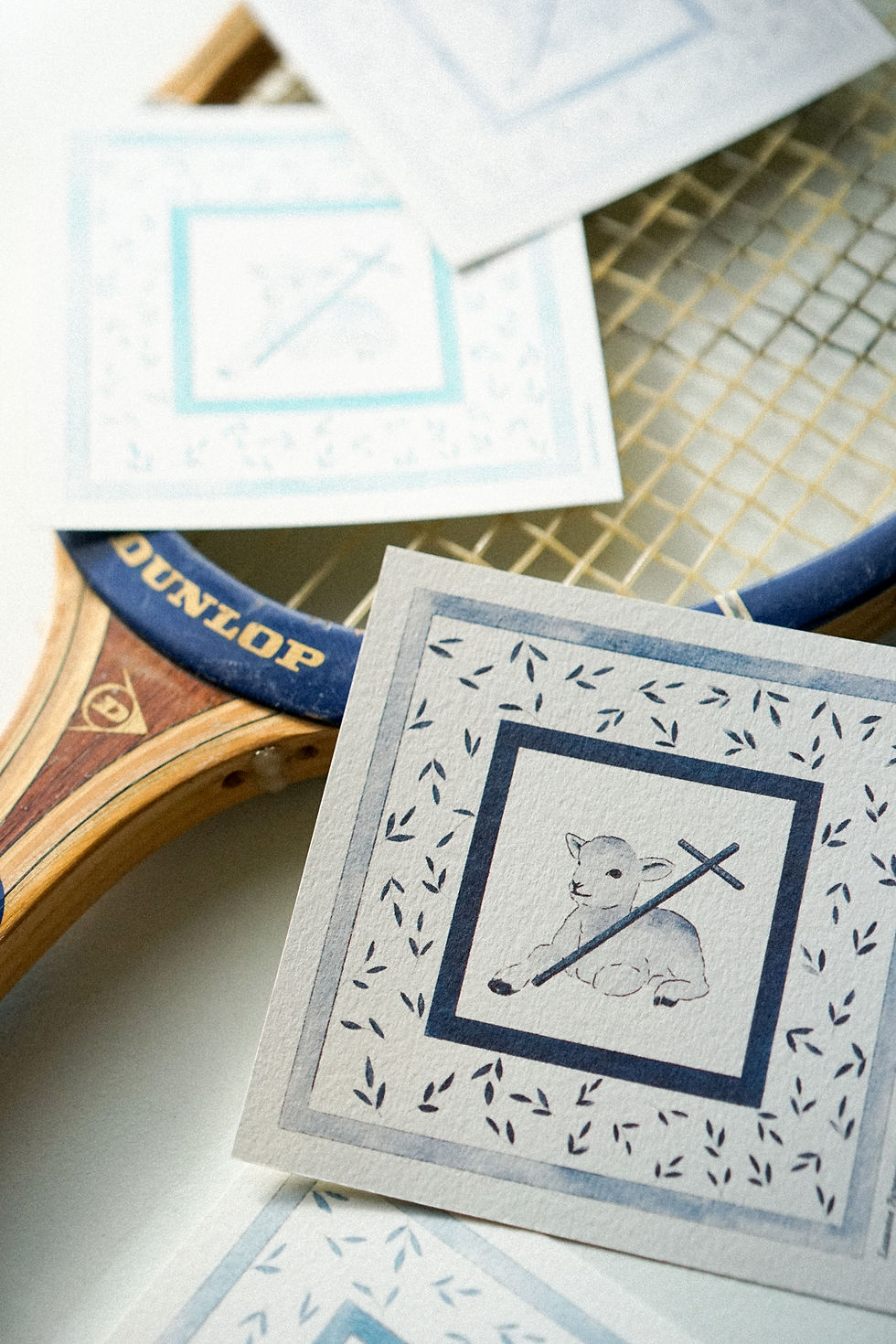 Miniature : Carte Agneau - Bleu ciel