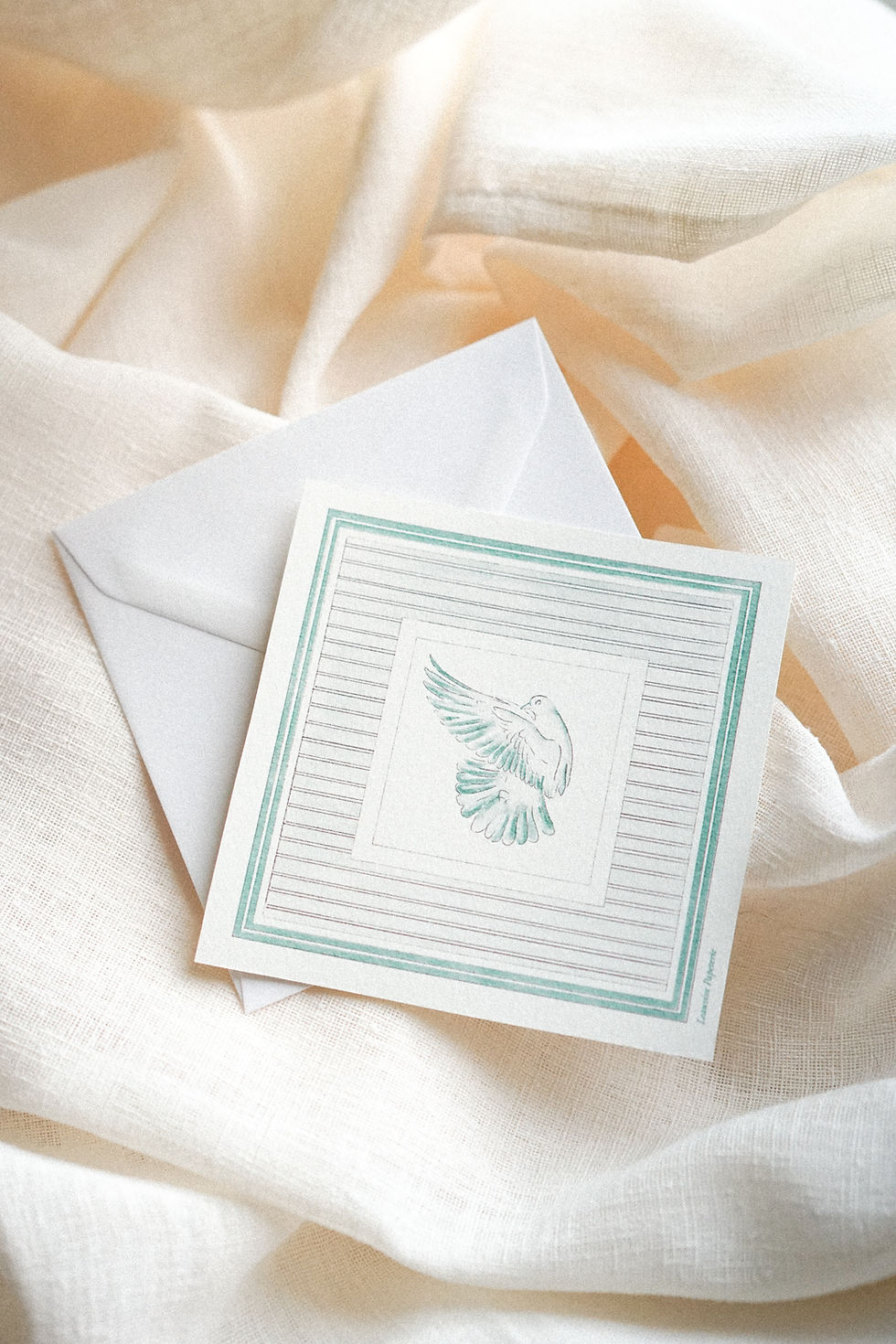 Carte Colombe - Vert pâle