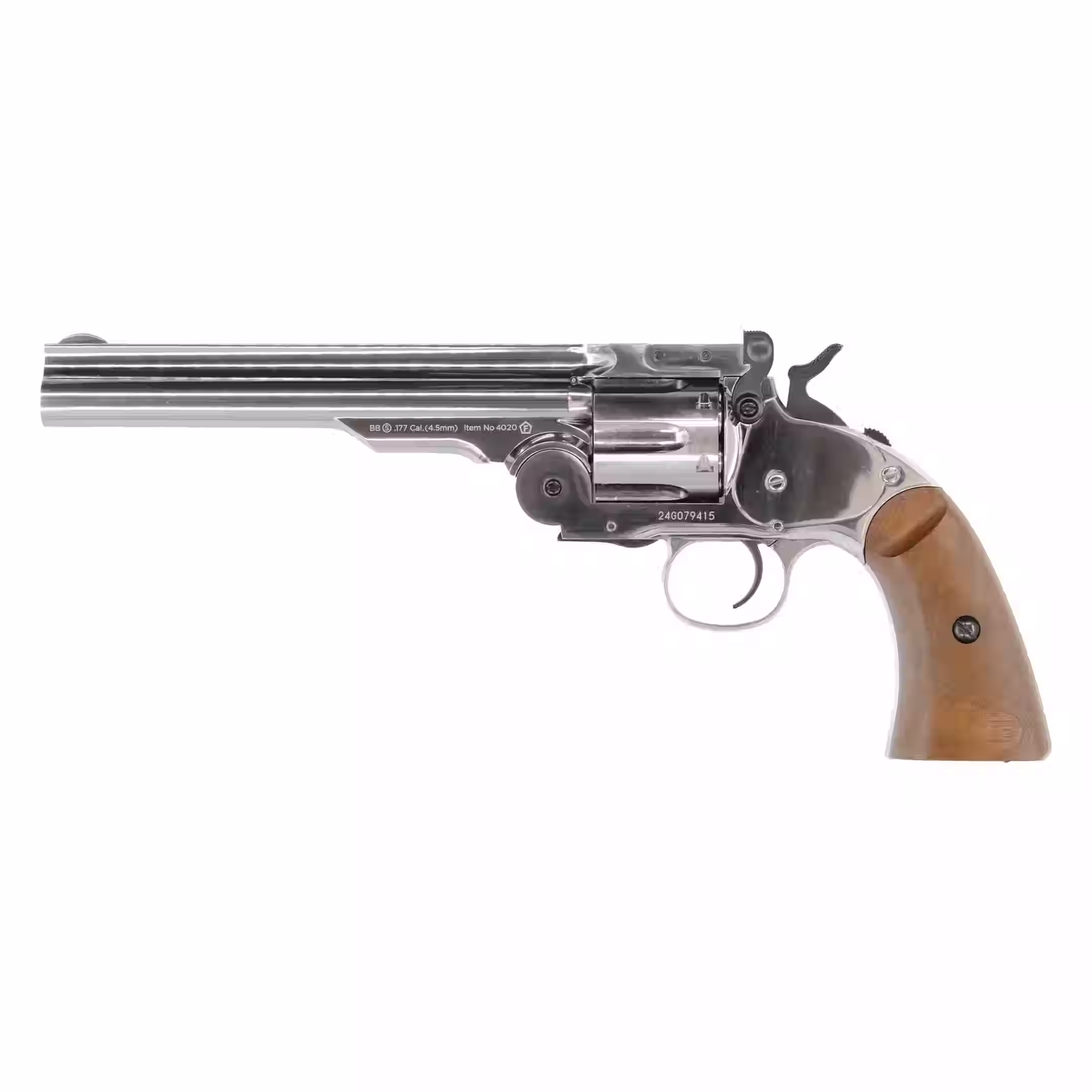 Pre-Fired BARRA Schofield 7" Silver CO2 Air Pistol Revolver