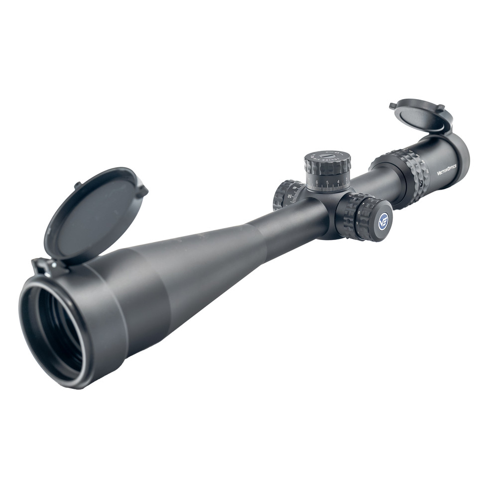 High-power rifle scope with lens covers