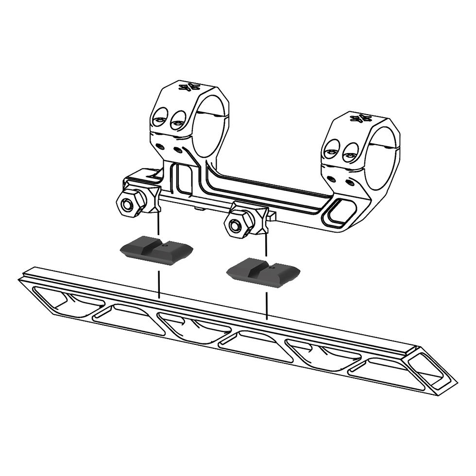 Rifle scope mounts showing the use of dovetail to picatinny adapters