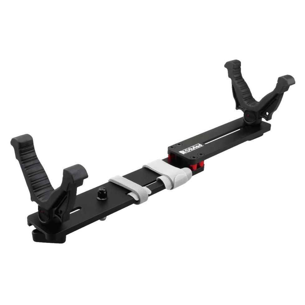 Black gun rest with two arm supports