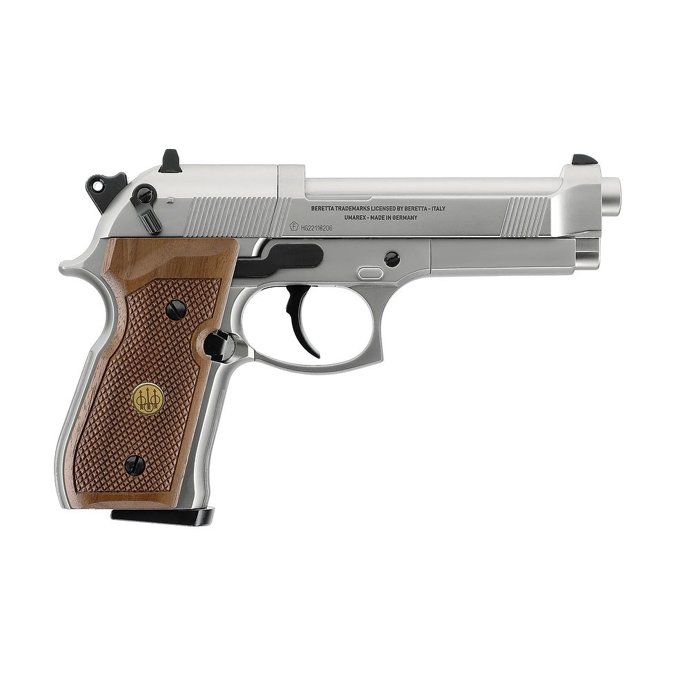 UMAREX Beretta MOD. 92 FS Nickel & Wood Grip Full Metal CO2 Air Pistol