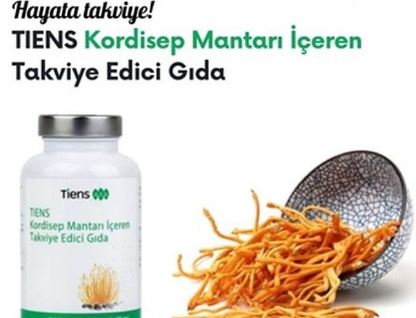 Günlük kullanıma uygun Cordyceps sinensis misel tozu içeren takviye edici gıda. Kapsül formuyla pratik kullanım sunar.