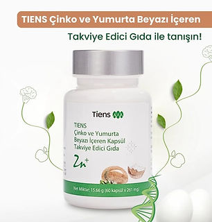 TIENS Çinko ve Yumurta Beyazı İçeren Kapsül Takviye Edici Gıda