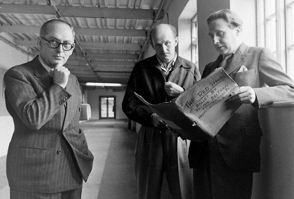 Powell and Pressburger at Pinewood during the production of "The Red Shoes"