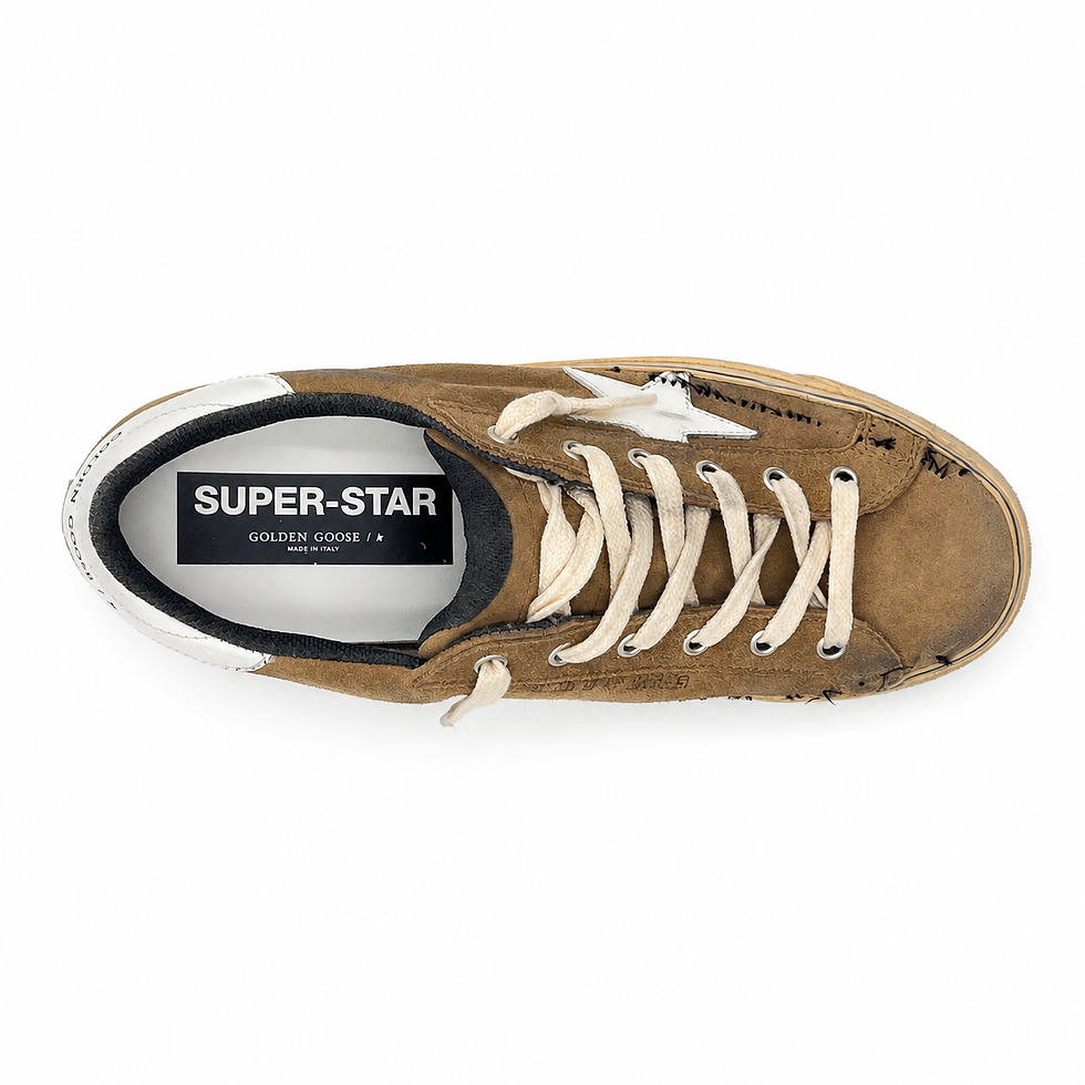 Miniature : Golden Goose | Super-Star Femme · Cuir velours tabac · Étoile en cuir blanc