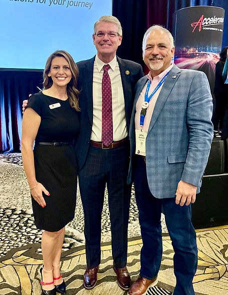 Left to right: Lana Nicholes, Women In Trucking Interim President; Derek Barrs, FMCSA Administrator; and Jeff Burkhardt, CVTA Chairman.