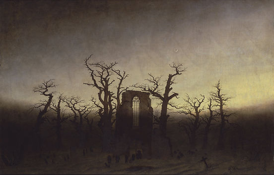 Caspar David Friedrich's painting "The Abbey in the Oakwood."
