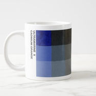 Color study of Ultramarine x Cadmium Orange by Nikita Coulombe on a 20 oz coffee mug.