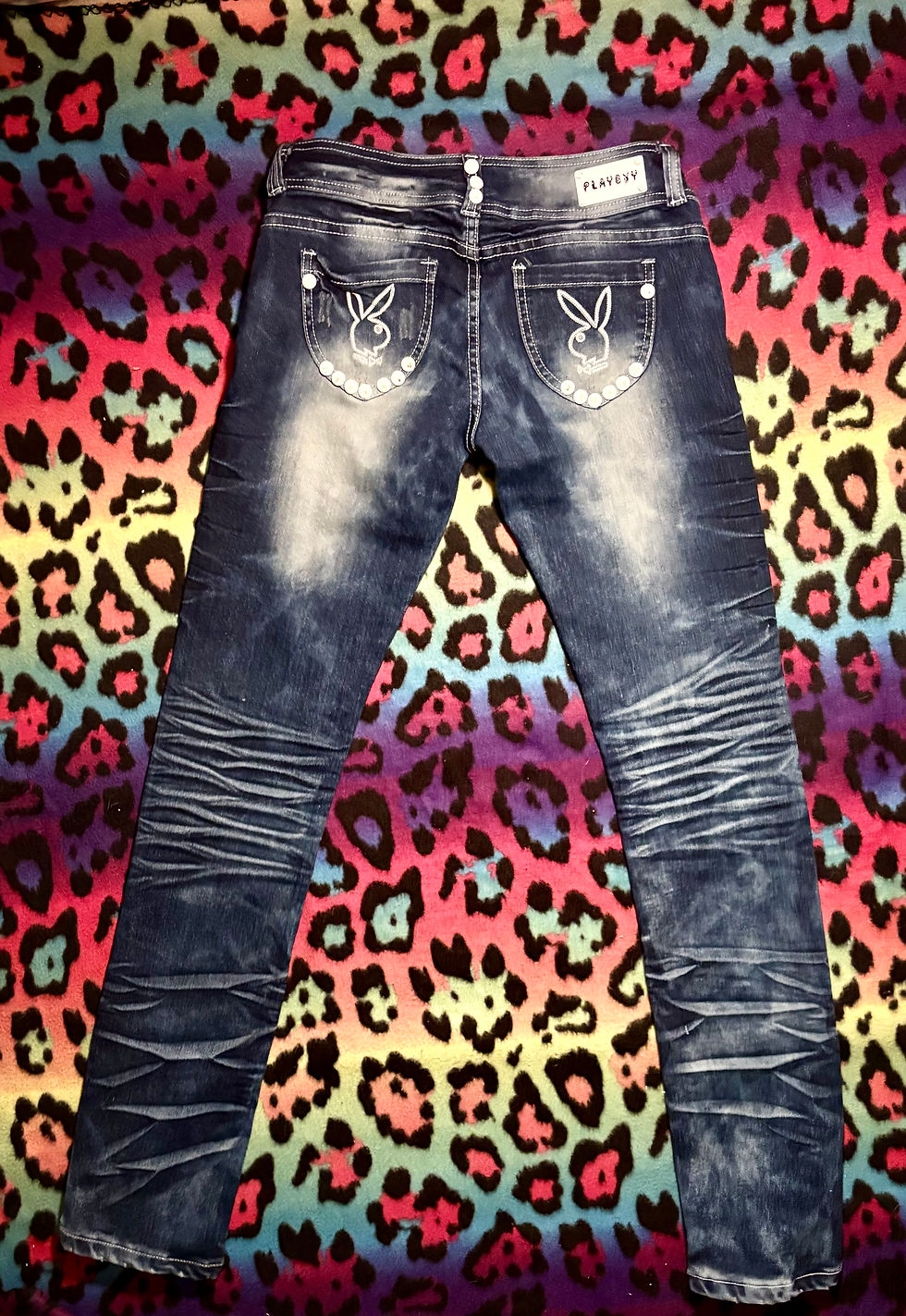 Thumbnail: Vintage Y2K Playboy Bunny Embroidered Jeans Low Rise