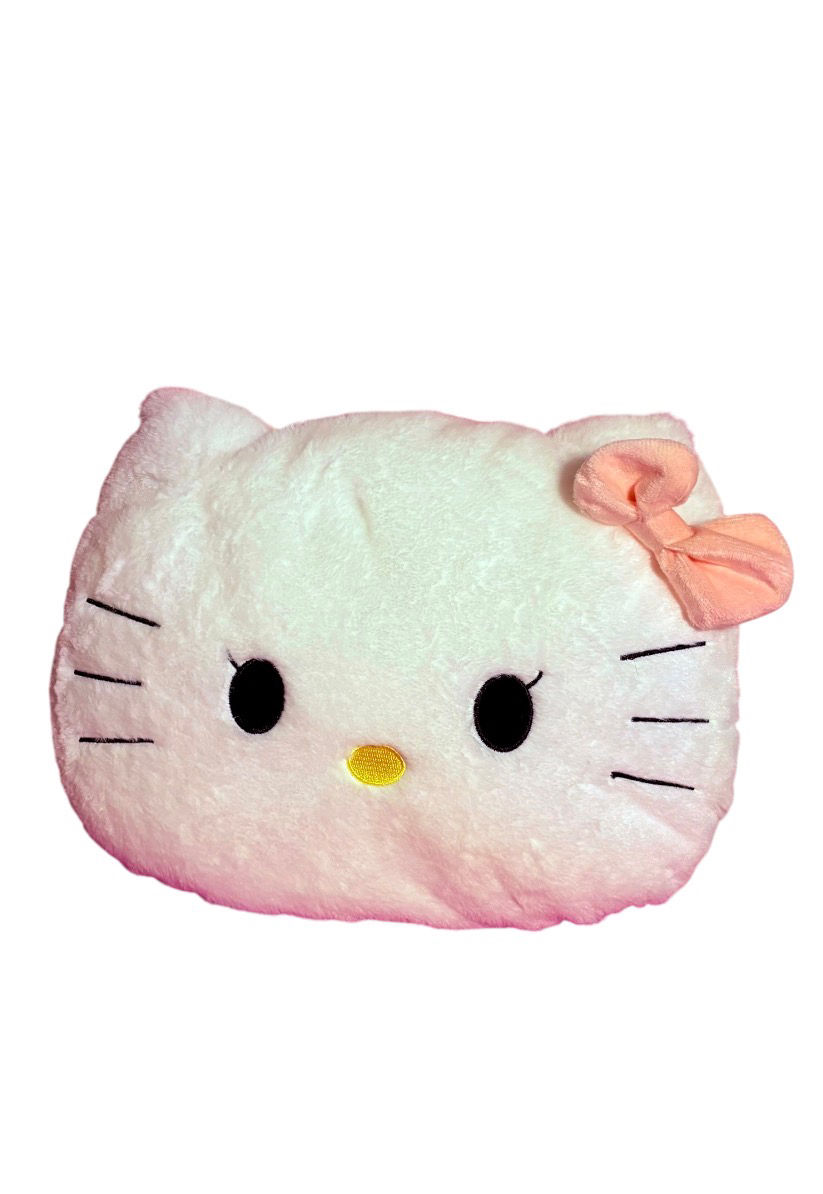 Y2K Sanrio Hello Kitty Plush Face Pillow with Pink Bow