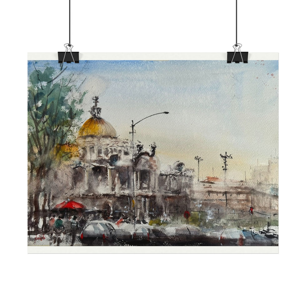 Thumbnail: Palacio de Bellas Artes, Mexico City - print of original watercolor