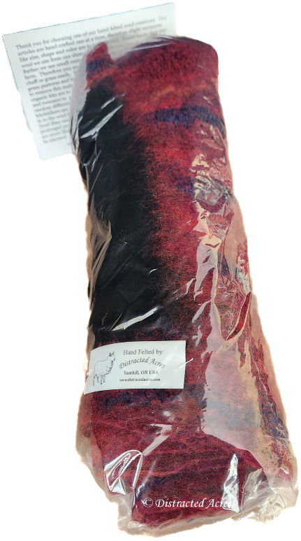 Thumbnail: Hand Felted Wool Scarf - Red and Black Sheer