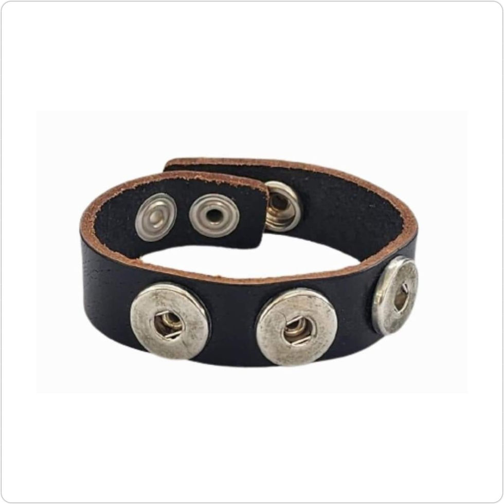 18mm Silver Base Brown Leather Band Bracelet