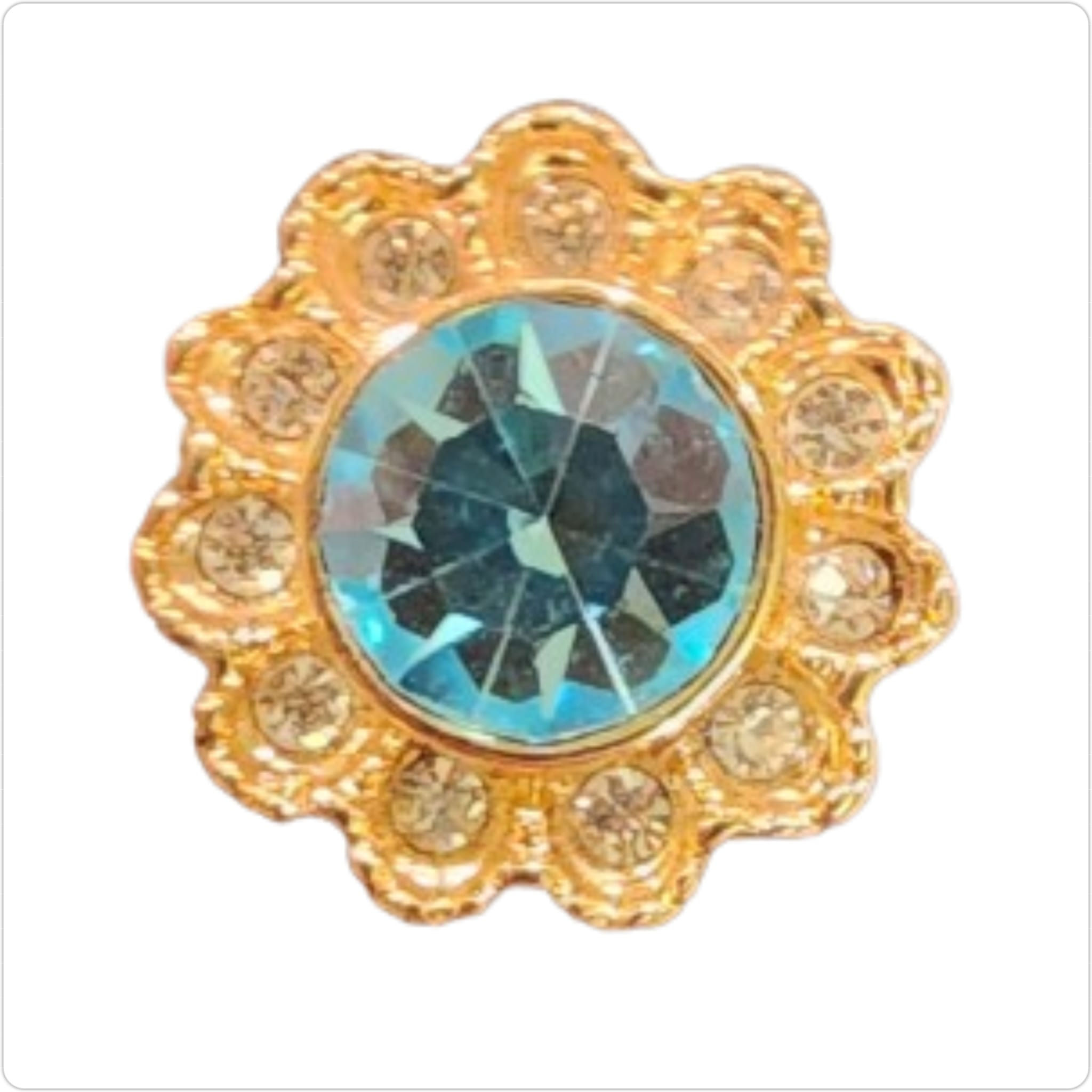 12mm  Gold Mini Tiara Aqua Snap