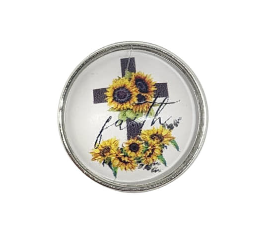 18mm Snap Collection-Fall Sunflower Cross