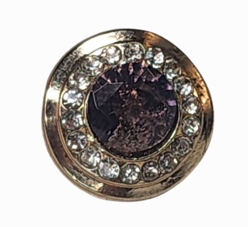 12mm Gold  Purple Crystal Wobble Snap
