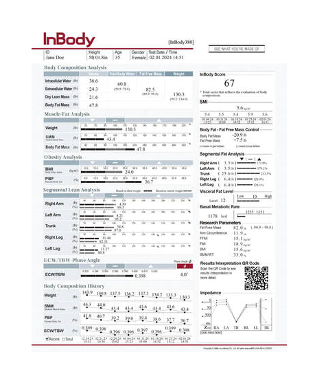Body comp scan / Inbody / Evolt / DEXA