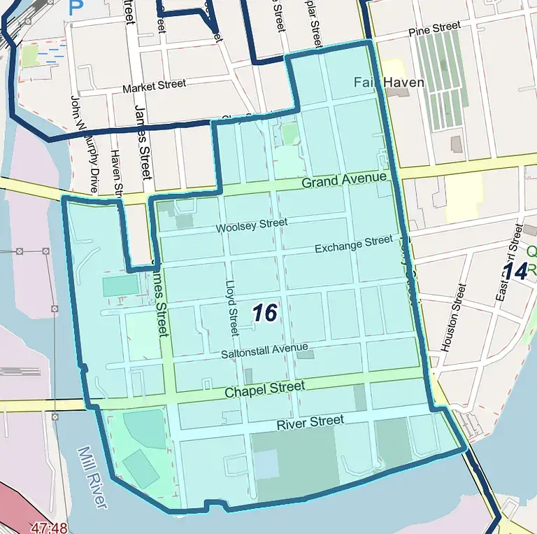 The boundaries of Ward 16.