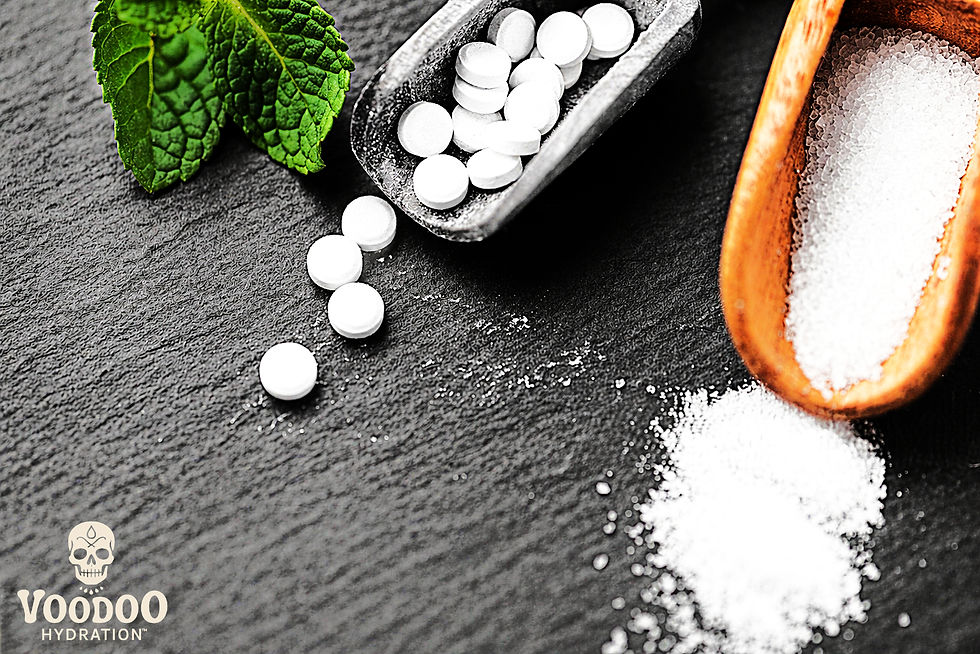 image of sucralose and stevia in scoopers

