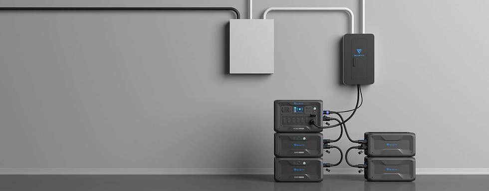smaller home batteries tied into the home in the garage