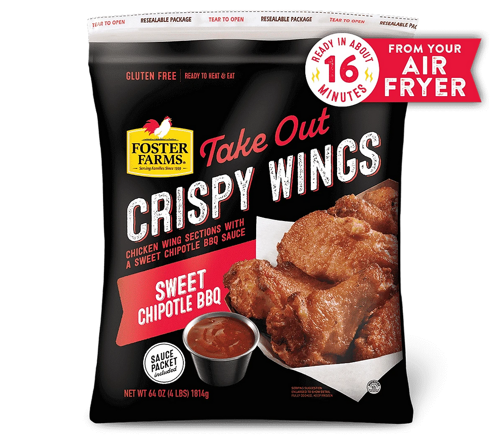 Air Fryer Foster Farms Crispy Chipotle BBQ Wings bag